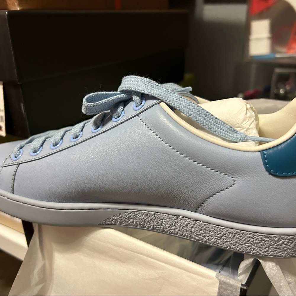 Gucci interlocking Ace Light Blue Leather Sneakers 36(6)
